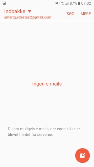 Din Gmail er klar til brug
