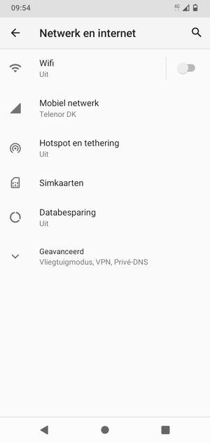Selecteer Mobiel netwerk