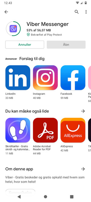 Afvent at installeringen er afsluttet