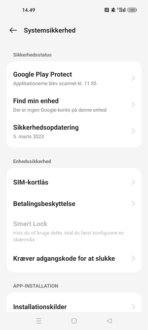 Vælg SIM-kortlås