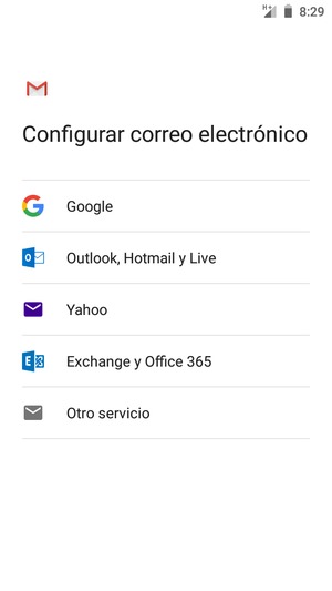 Seleccione Exchange y Office 365