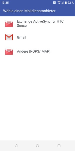 Wählen Sie Andere (POP3/IMAP)