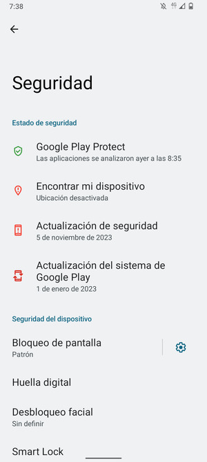 El teléfono ha sido asegurado con un bloqueo de pantalla