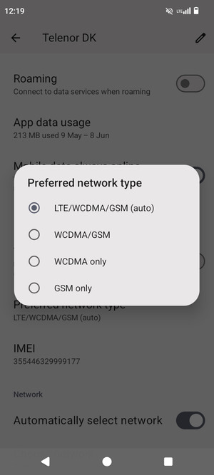 Select your preferred option