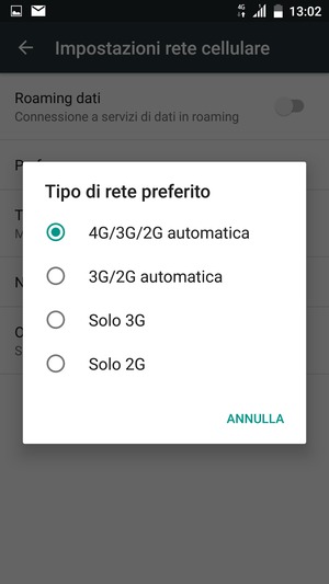 Seleziona la tua opzione preferita