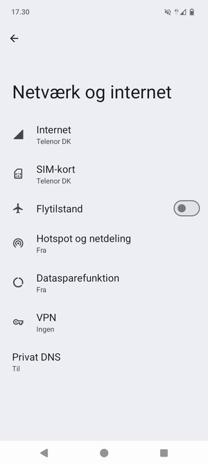 Vælg Internet