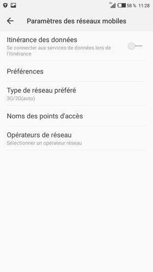 Sélectionnez Noms des points d'accès