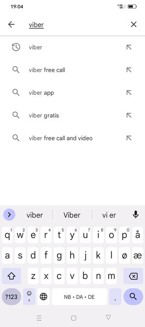 Skriv inn applikasjonsnavnet og velg Søk