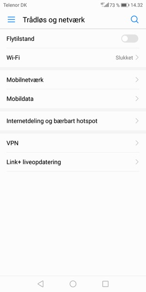 Vælg Mobilnetværk