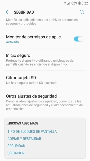 Desplácese y seleccione Otros ajustes de seguridad