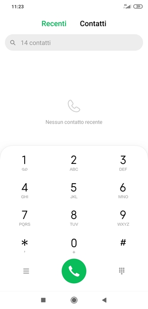 Premi e tieni premuto il numero 1