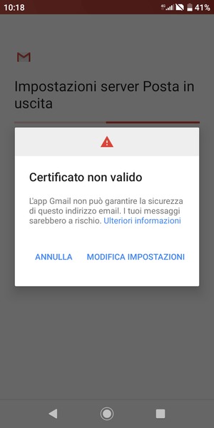Seleziona MODIFICA IMPOSTAZIONI