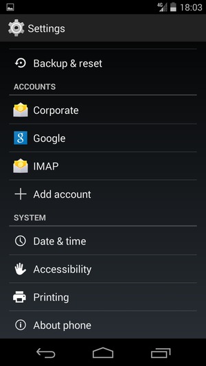 Scroll to and select About phone