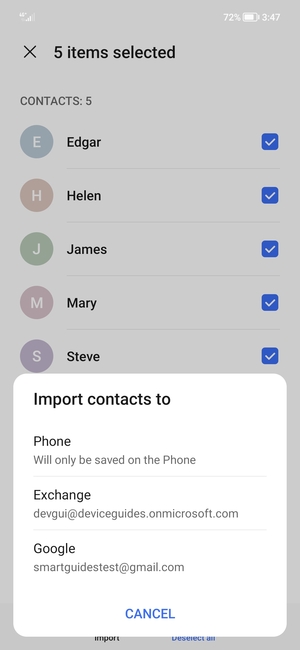 Select your Google account