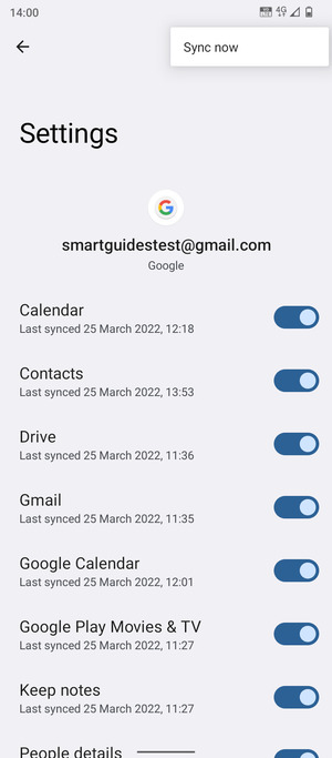 Select Sync now