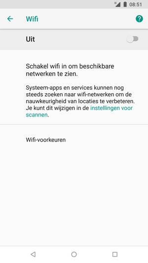 Schakel Wifi in