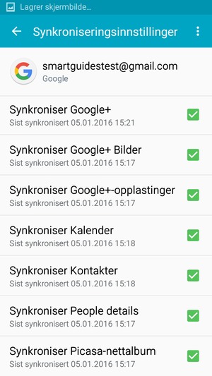 Forsikre deg om at Synkroniser Kontakter er valgt