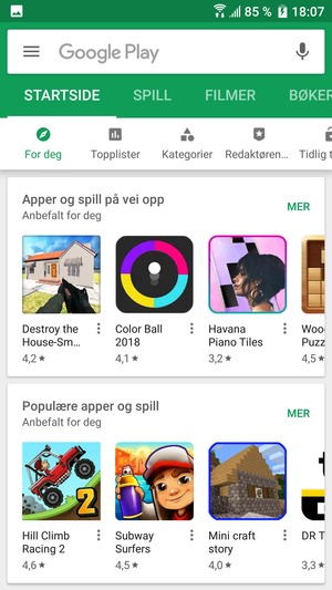 Velg søkefelt