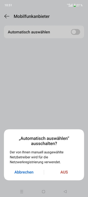 Wählen Sie AUS