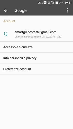 Seleziona il tuo account