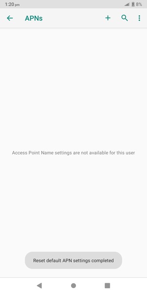 Your phone will reset to default Internet and MMS settings