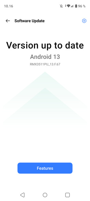 If your phone is up to date, you will see the following screen