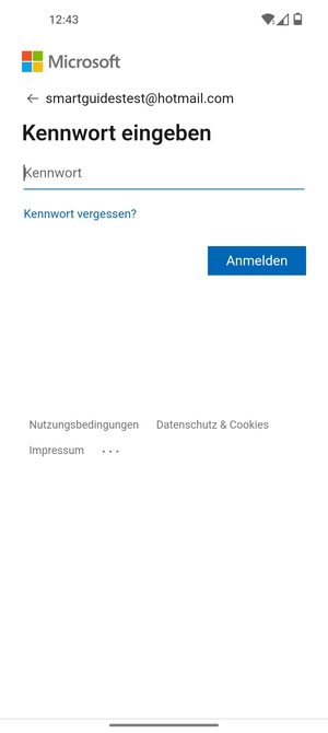 Geben Sie Ihre Passwort ein und wählen Sie Anmelden