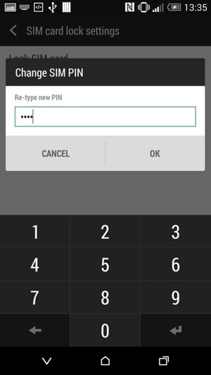 Confirm your new SIM PIN and select OK