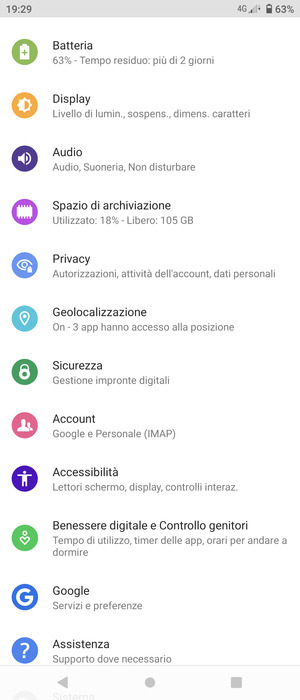 Scorri e seleziona Sicurezza