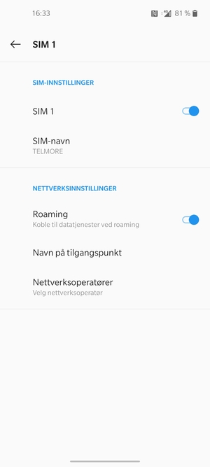 Slå Roaming på eller av