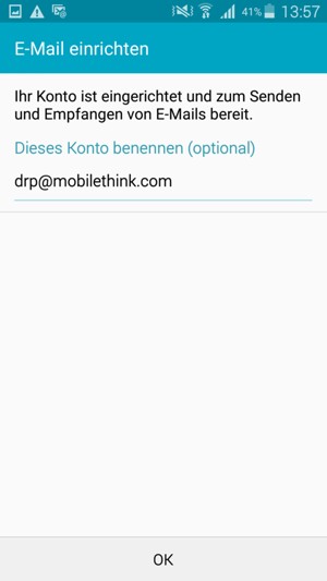 Geben Sie Ihrem Konto einen Namen und wählen Sie OK