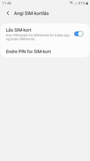 Velg Endre PIN for SIM-kort