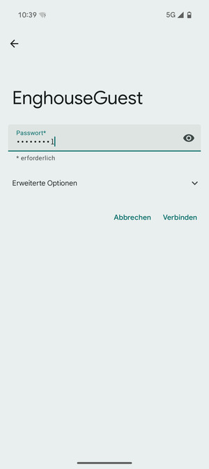 Geben Sie das WLAN-Passwort ein und wählen Sie Verbinden