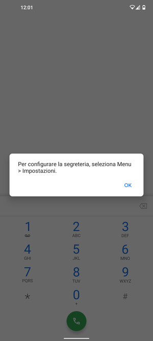 Se la segreteria telefonica non è configurata, seleziona OK