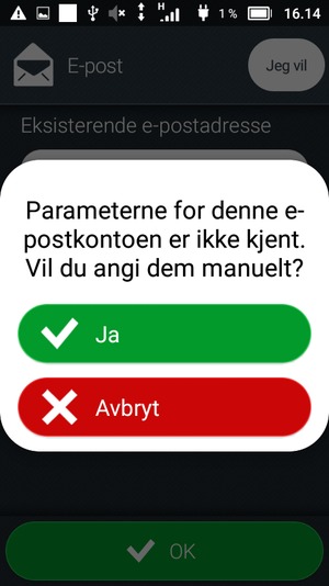 Velg Ja
