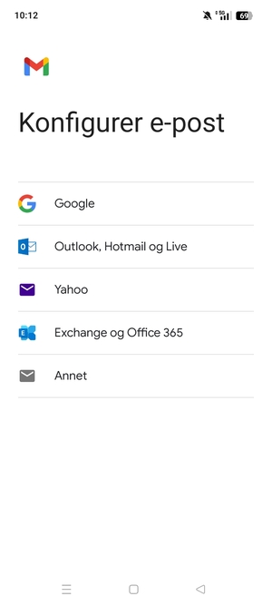 Velg Outlook, Hotmail og Live