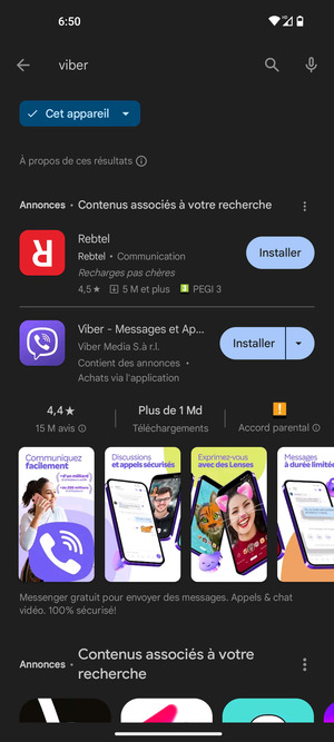 Sélectionnez l'appli