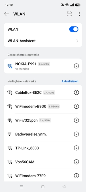 Sie sind nun mit dem WLAN-Netzwerk verbunden
