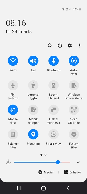 Slå Wi-Fi og Bluetooth fra