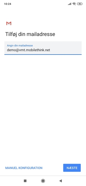 Indtast din e-mailadresse og vælg NÆSTE