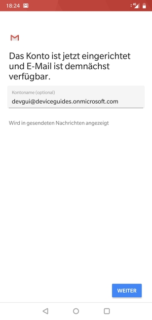 Geben Sie Ihrem Konto einen Namen und wählen Sie WEITER