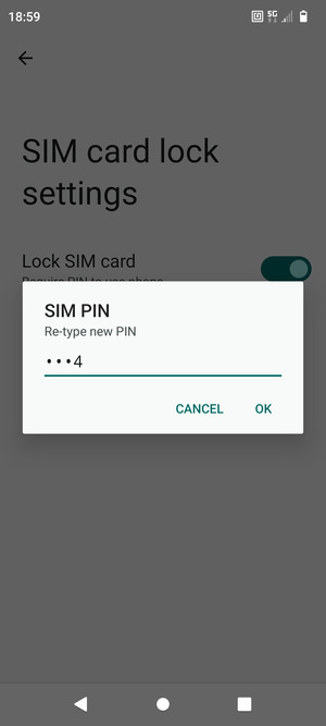Confirm your new SIM PIN and select OK
