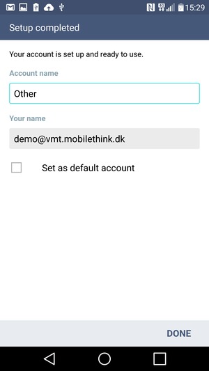 Give your account a name and enter your name. Select DONE