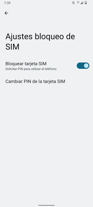 Seleccione  Cambiar PIN de la tarjeta SIM