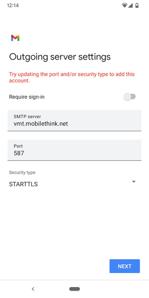 Select Security type
