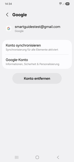 Wählen Sie Konto synchronisieren