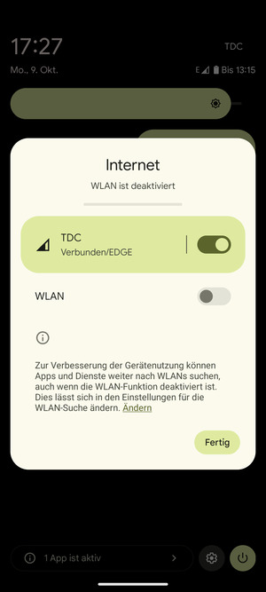 Wählen Sie Fertig