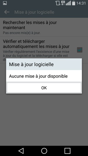 Si votre téléphone est à jour, sélectionnez OK