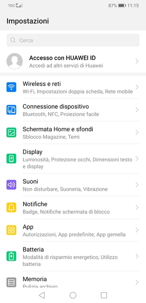 Seleziona Wireless e reti