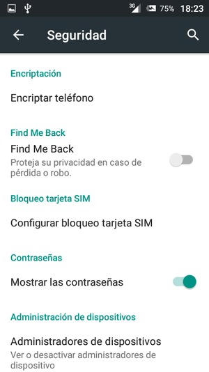 Seleccione Configurar bloqueo tarjeta SIM